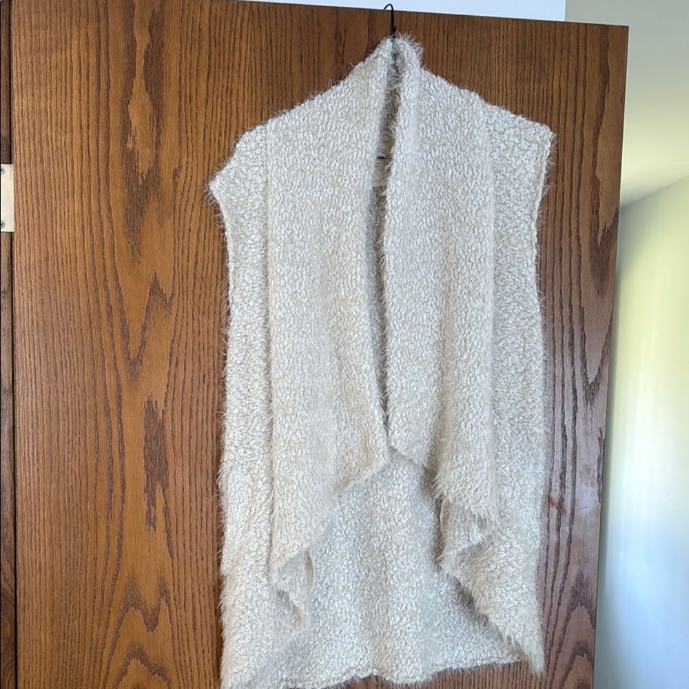 Altar'd State Cream Shrug Sweater with Waterfall Collar
